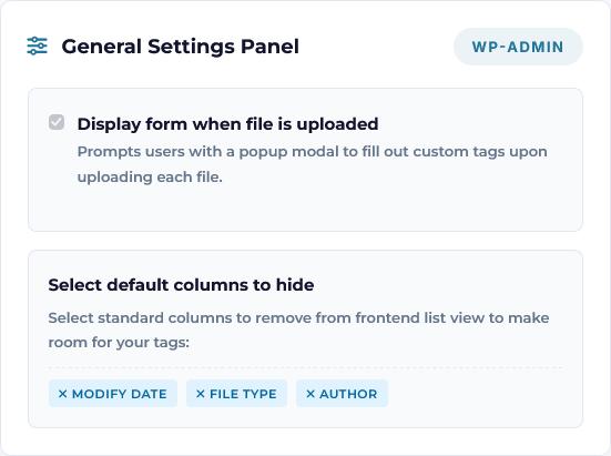 Custom Tag Addon Settings