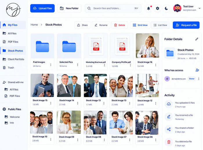 User-Private-Files-Frontend-Dashboard User Private Files - Frontend Dashboard